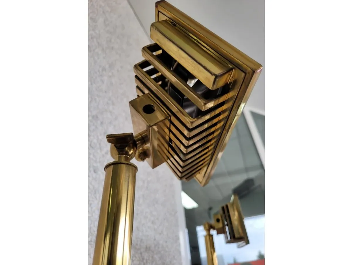 Set 2 lampade da terra Modulo vintage in ottone, Microdata Milano 3