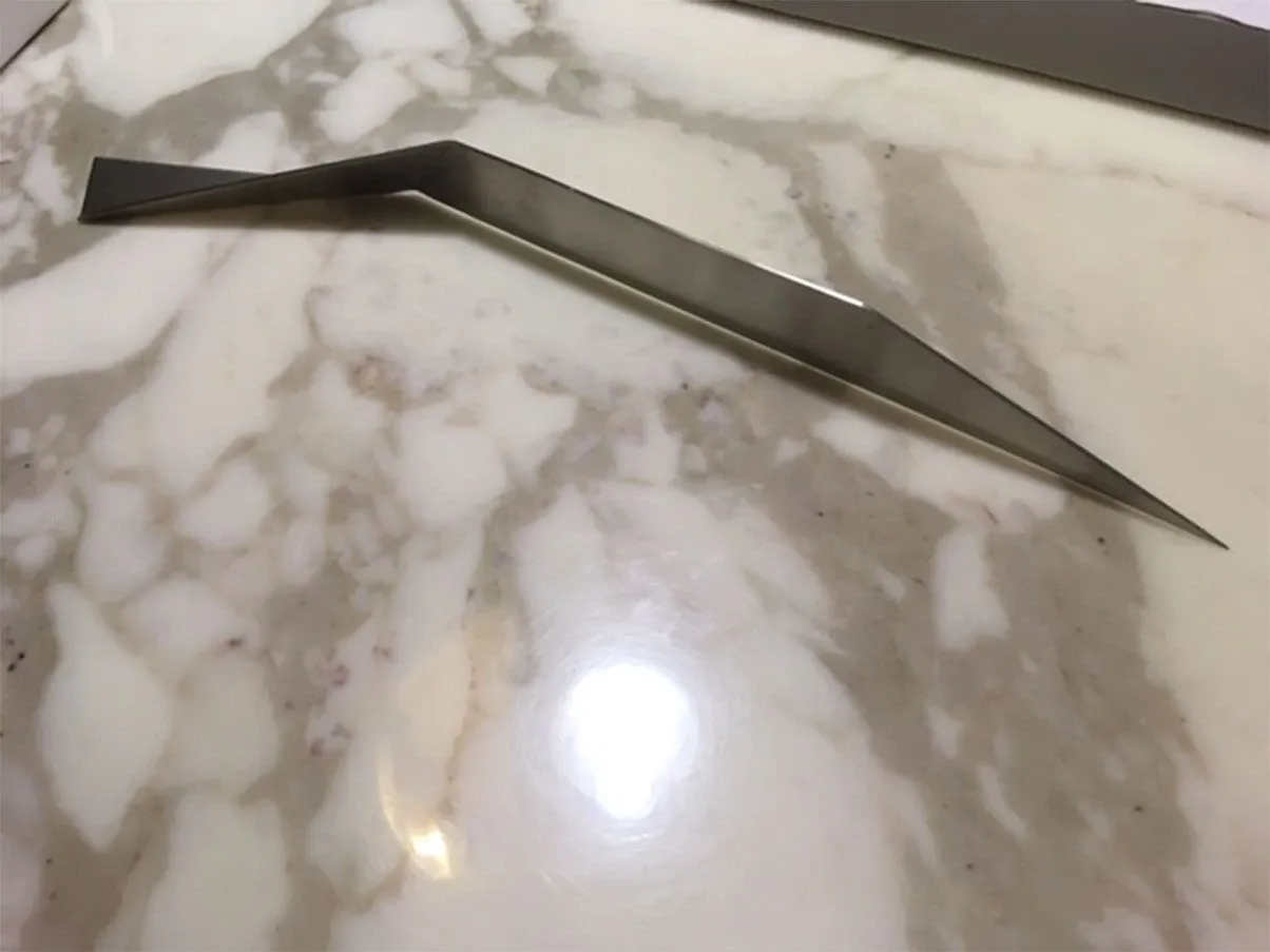 Benbecula letter opener by Enzo Mari in steel, Danese Milano 4