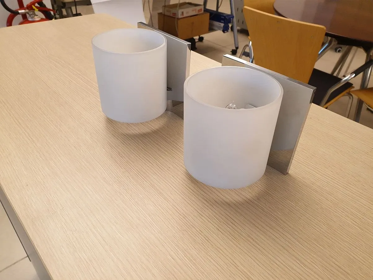 Set of 2 Tilee wall lamps in blown glass (white), Flos 4