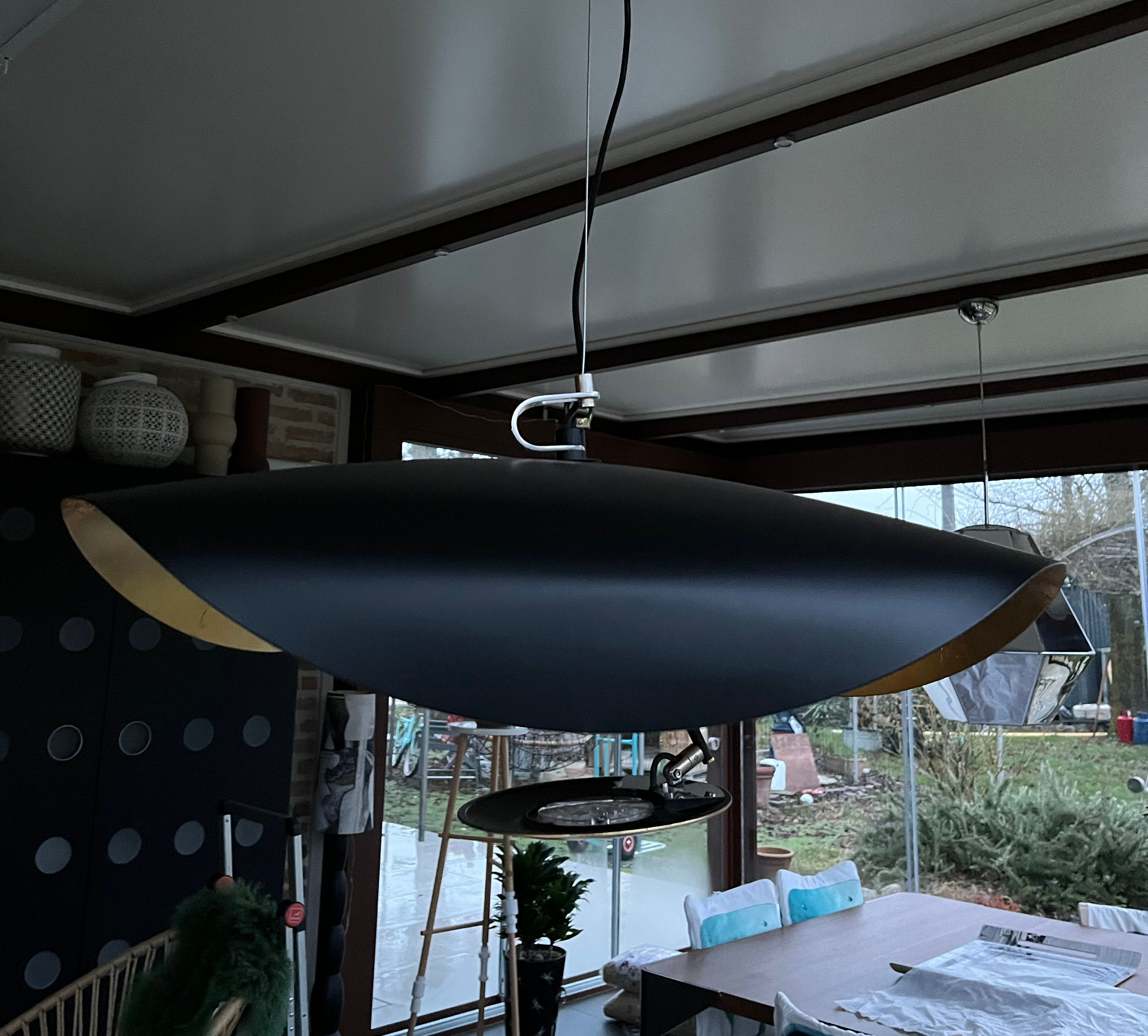 Lampadario Lederam Manta S1 in alluminio di Enzo Catellani Side