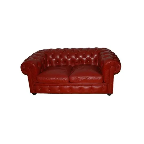 2 seater sofa Chester icon in leather (bordeaux), Poltrona Frau 4