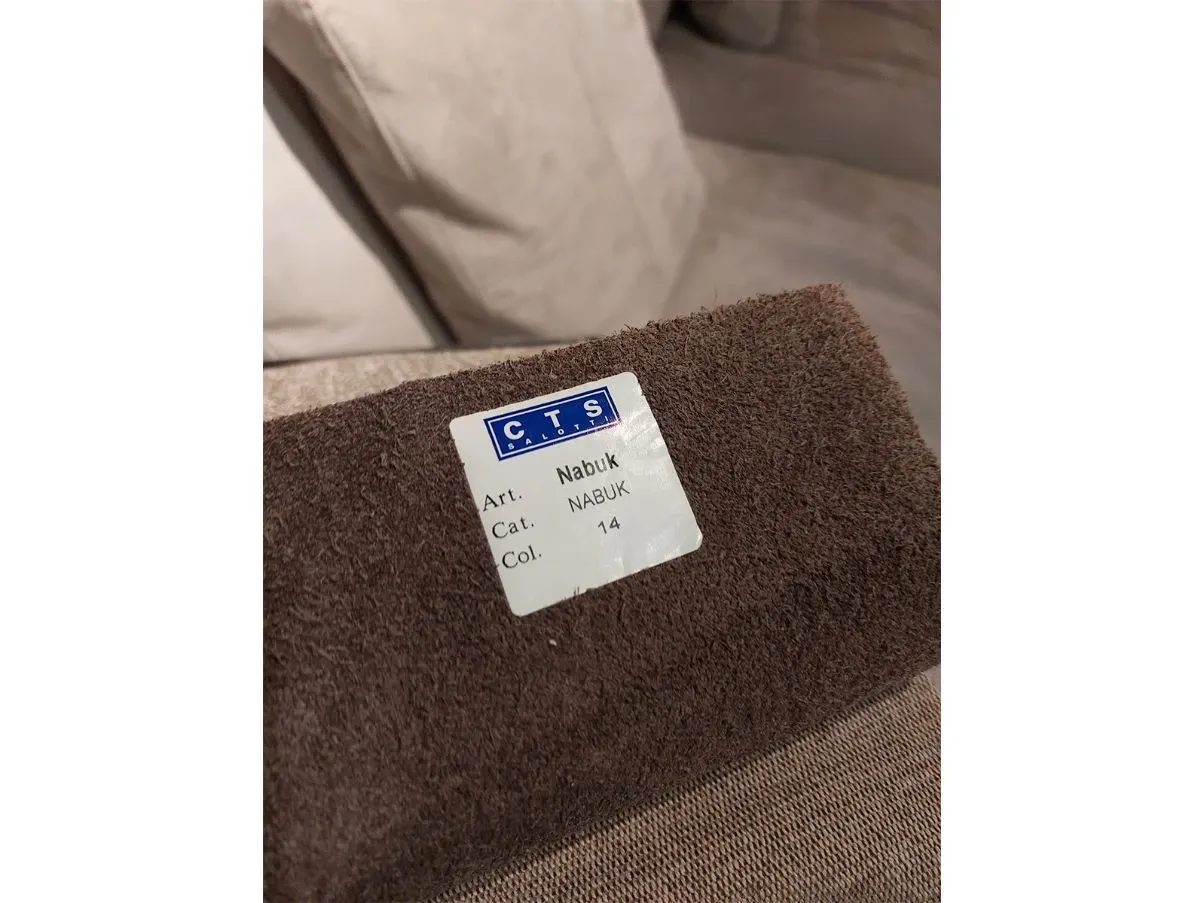 Divano in pelle Nabuk grigio 2