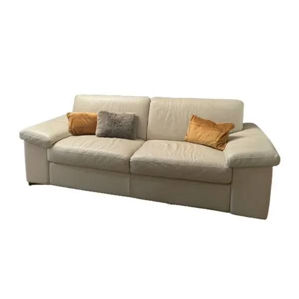 3-seater sofa in cream leather, Natuzzi image