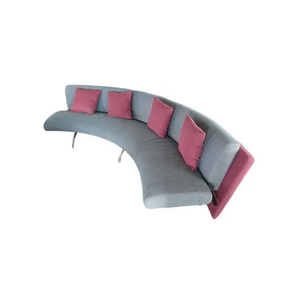 Divano curvo Waiting in tessuto e alluminio (grigio), Moroso 2