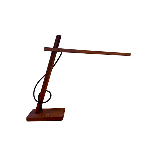 Image of Lampada da tavolo Clamp Mini in legno (marrone), Pablo