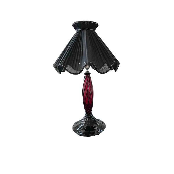 Lampada da tavolo in cristallo rosso con paralume, IPM light image