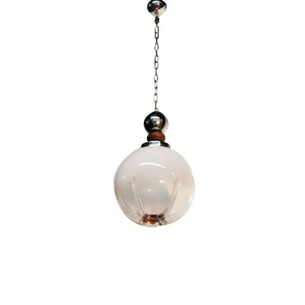 Spherical pendant lamp in blown glass (1970s) image