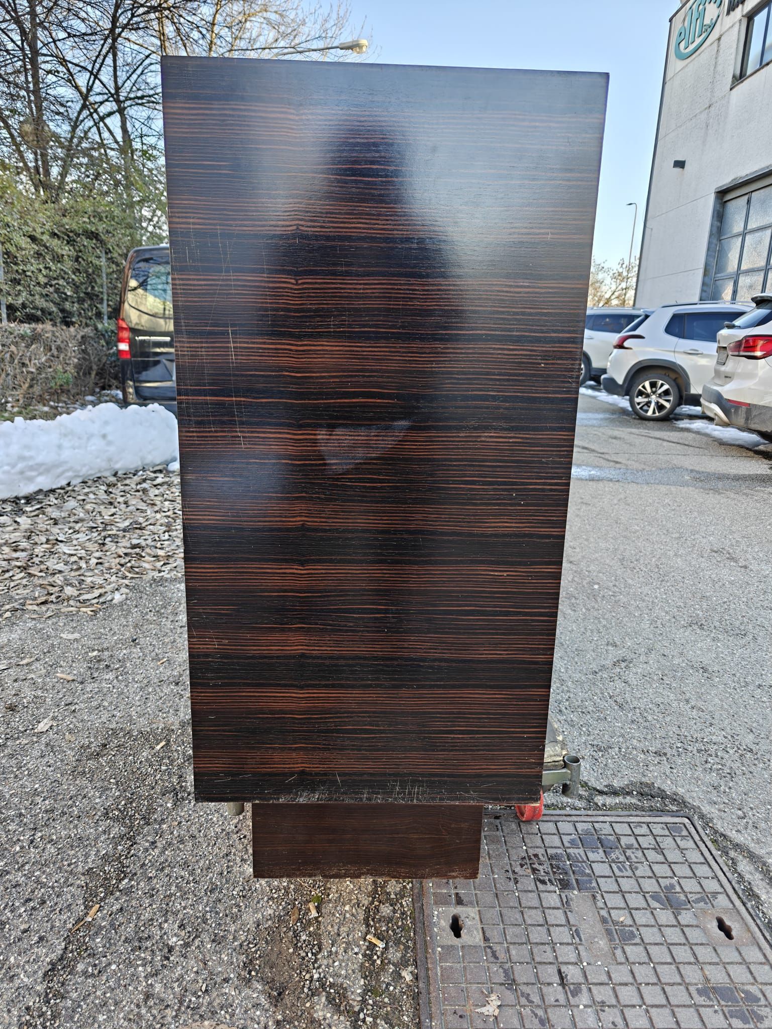 Meuble bar en bois d’ébène de Macassar des années 30 Side