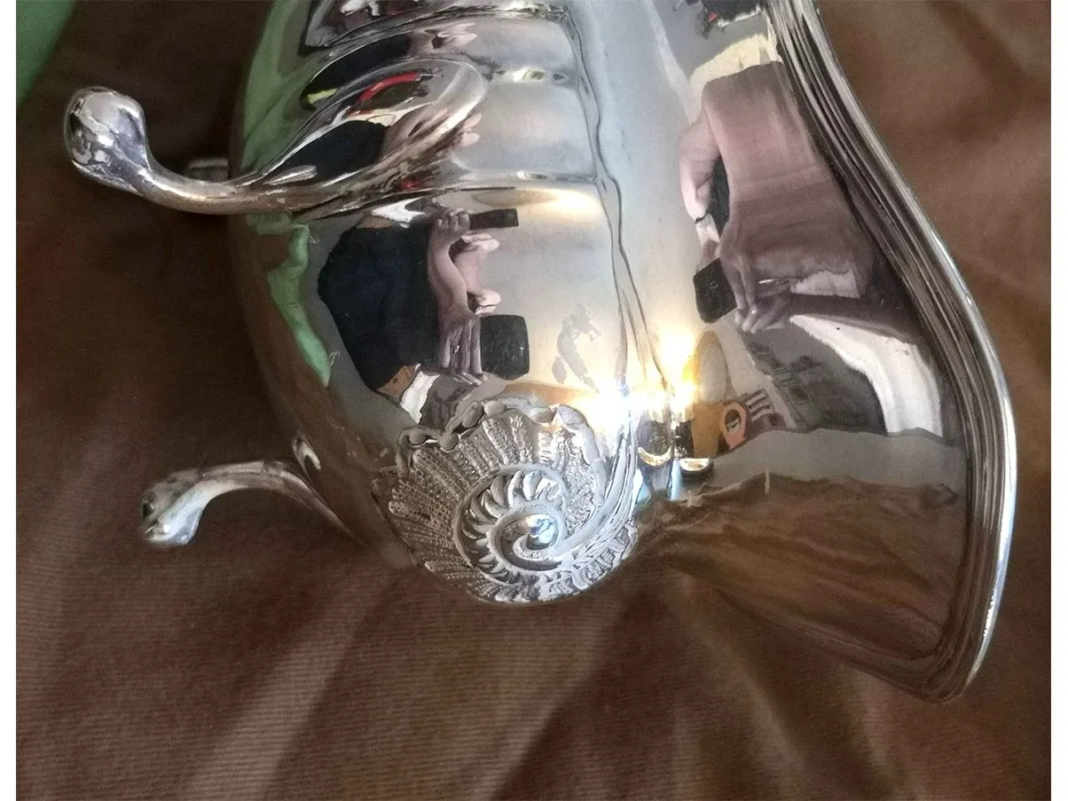 Vintage baroque style gravy boat in silver (&#39;800) 6