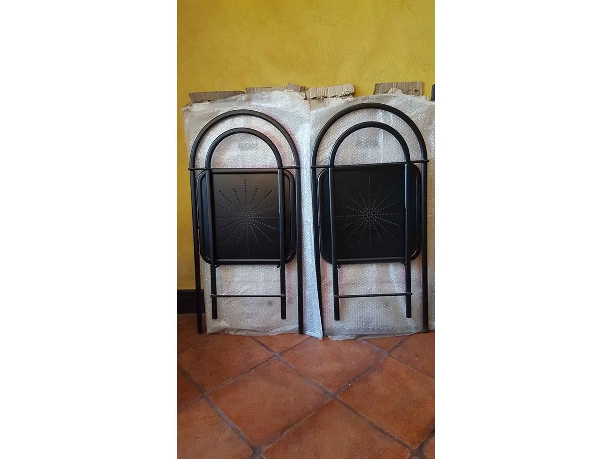 Sedia pieghevole Etoile in metallo laccato (nero), Bieffe 9