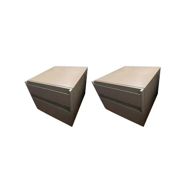 Set of 2 bedside tables in lacquered wood with drawers, Molteni&C 4