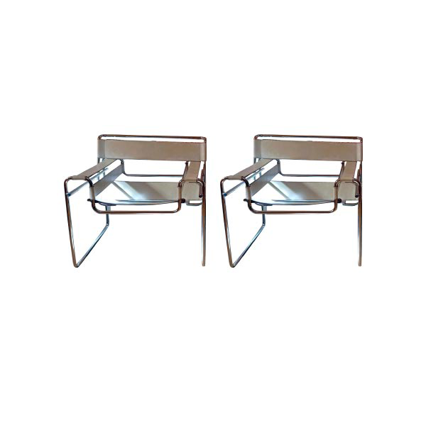Set of 2 B3 Wassily armchairs by Marcel Breuer (1960s), Gavina image