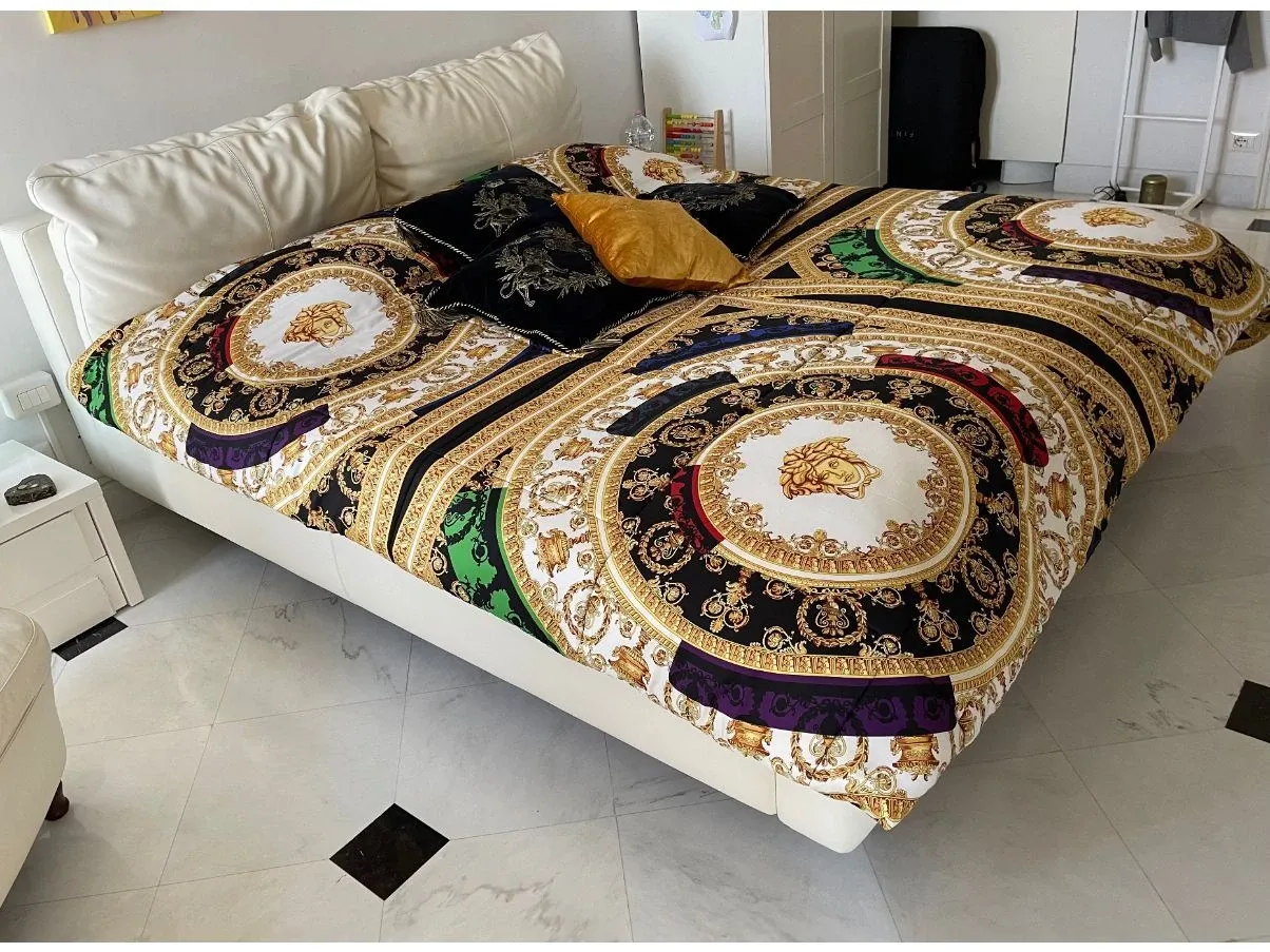 Weißes Leder Doppelbett 7