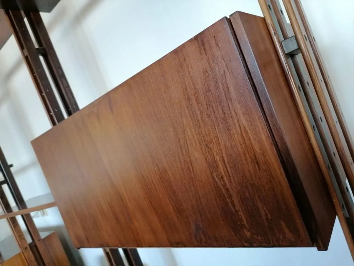 Ceiling bookcase with vintage wooden shelves (1960s) 2