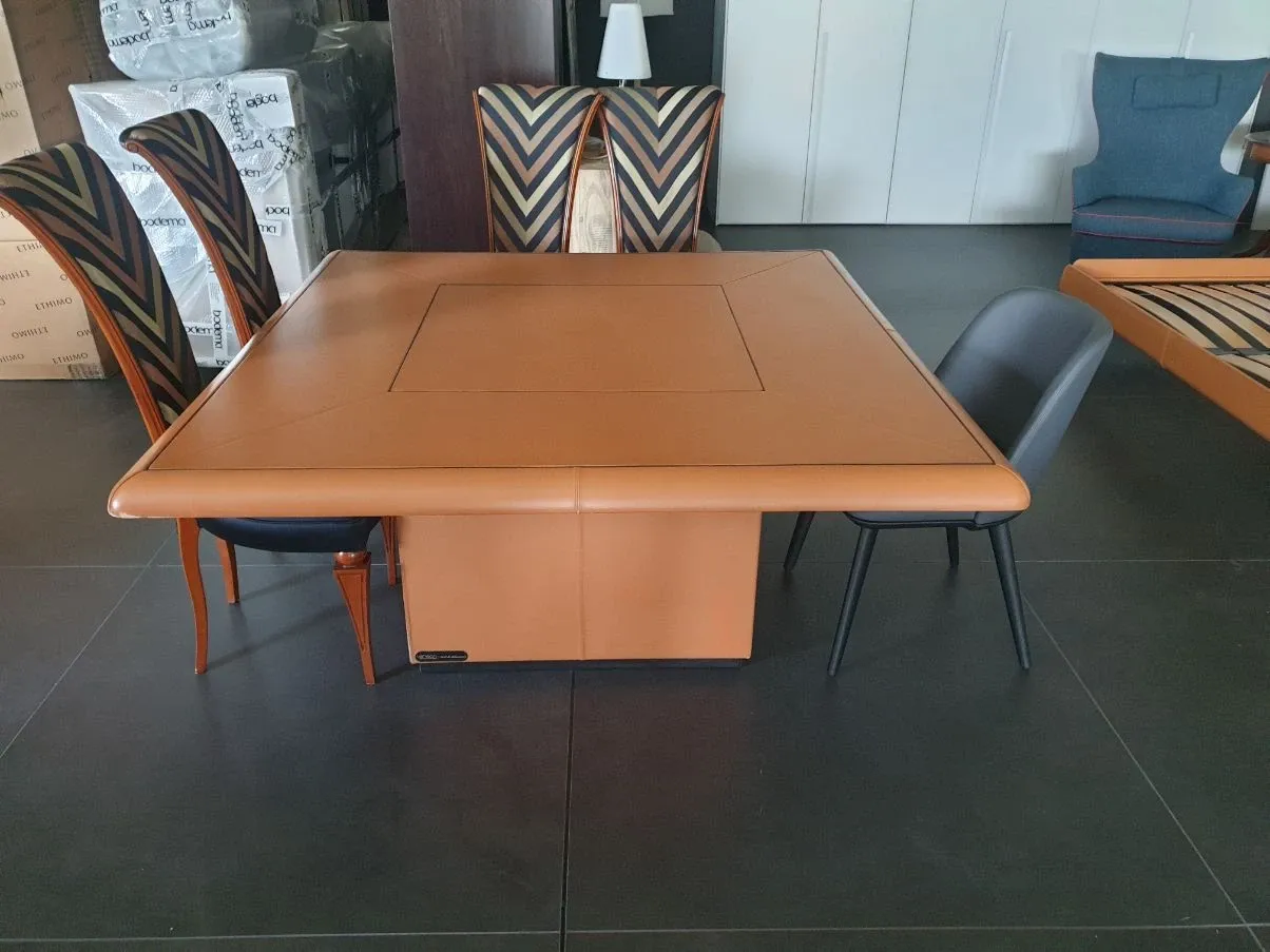 Tavolo Ergon con rivestimento in cuoio, Rossi di Albizzate 5