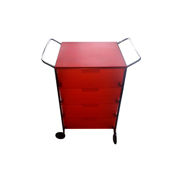 Mobile contenitore in plastica su ruote (rosso), Kartell