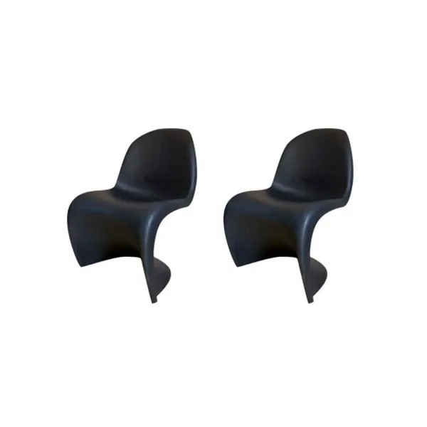 Set of 2 Panton Chair S chairs in polypropylene (black), Vitra image