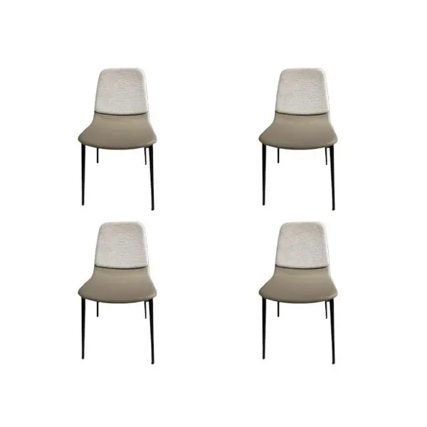 Set of 4 Ermes chairs in eco-leather and fabric, Lago image