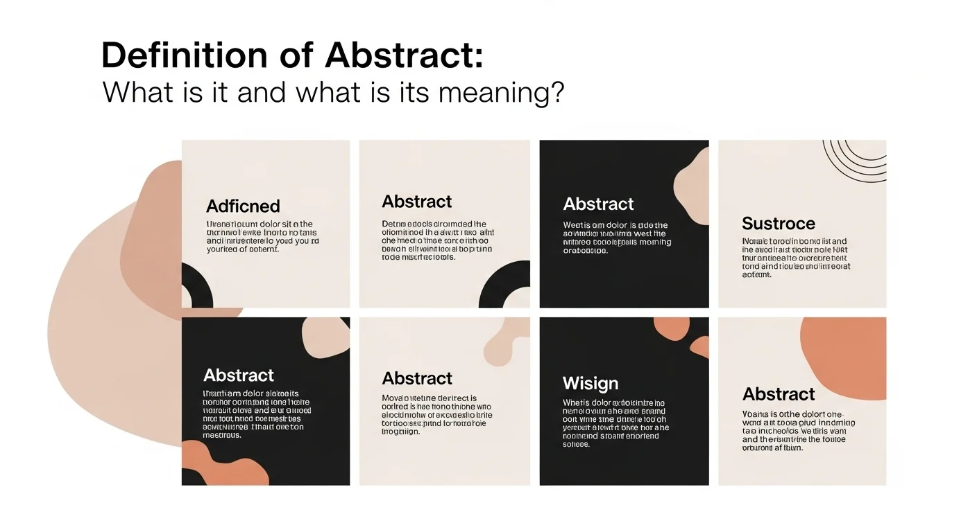 Imagen que muestra la definición y significado de Abstracto