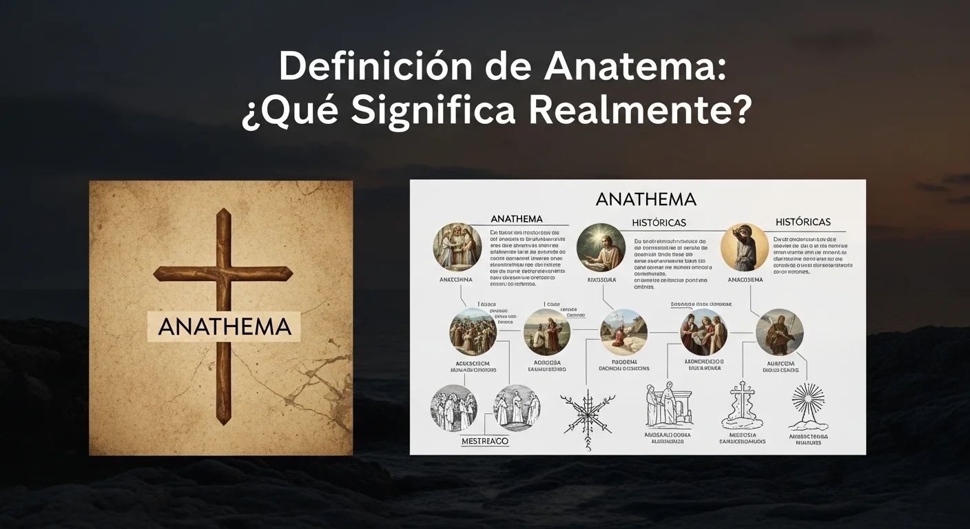 Explicación visual de qué significa y qué quiere decir Anatema en contextos bíblicos e históricos.