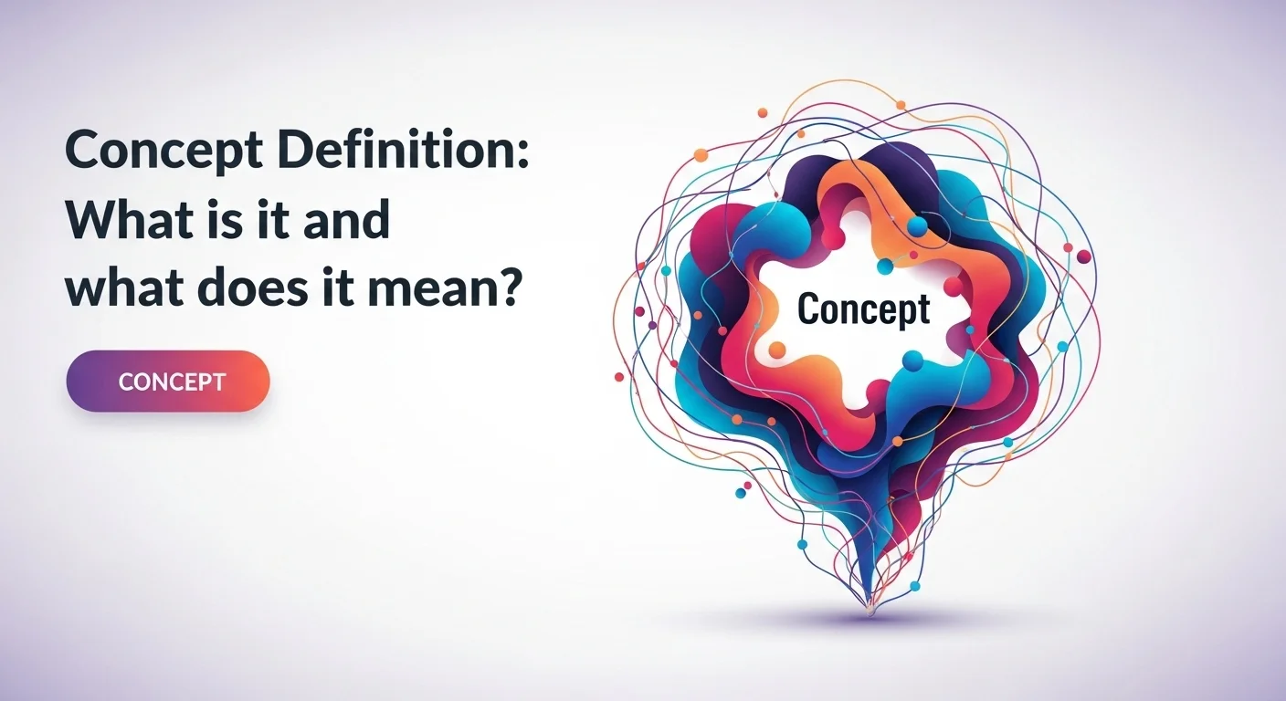Una ilustración abstracta que representa la formación de un concepto en la mente humana.