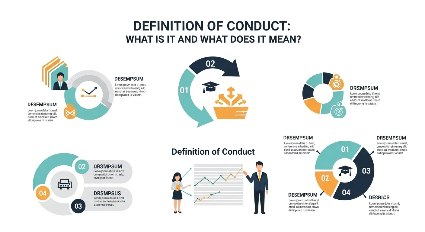 Infografía que explica la definición y el concepto de Conducta con ejemplos visuales