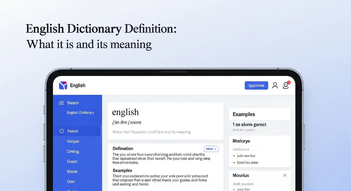 Explicación visual de qué significa y qué quiere decir Diccionario Inglés