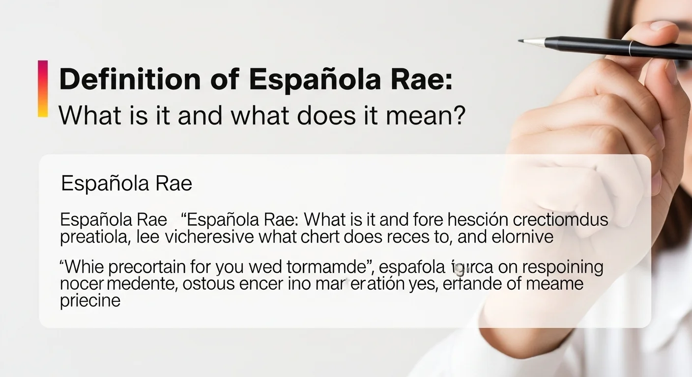 Imagen que muestra la definición y significado de Española Rae