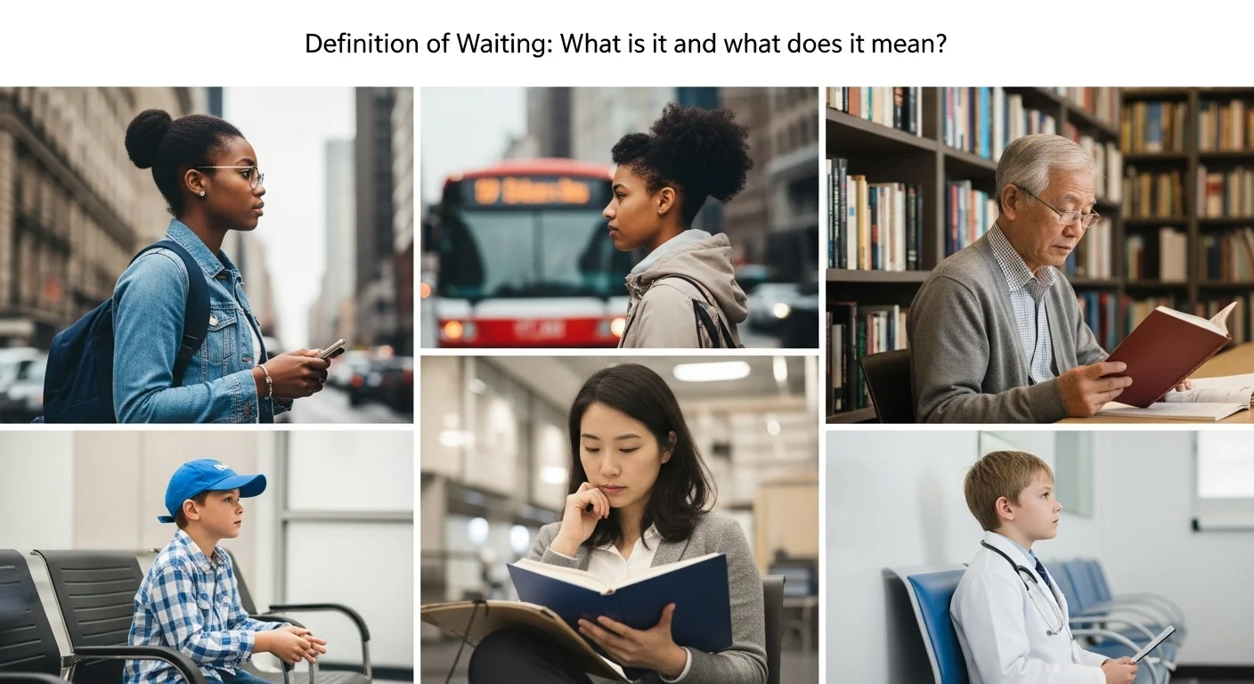 Explicación visual de qué significa y qué quiere decir Espera, contrastando la espera pasiva con la espera activa y llena de esperanza.