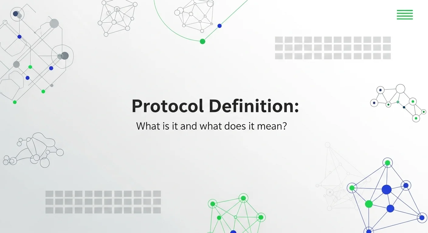 Imagen que muestra la definición y significado de Protocolo, con elementos visuales de reglas y orden.
