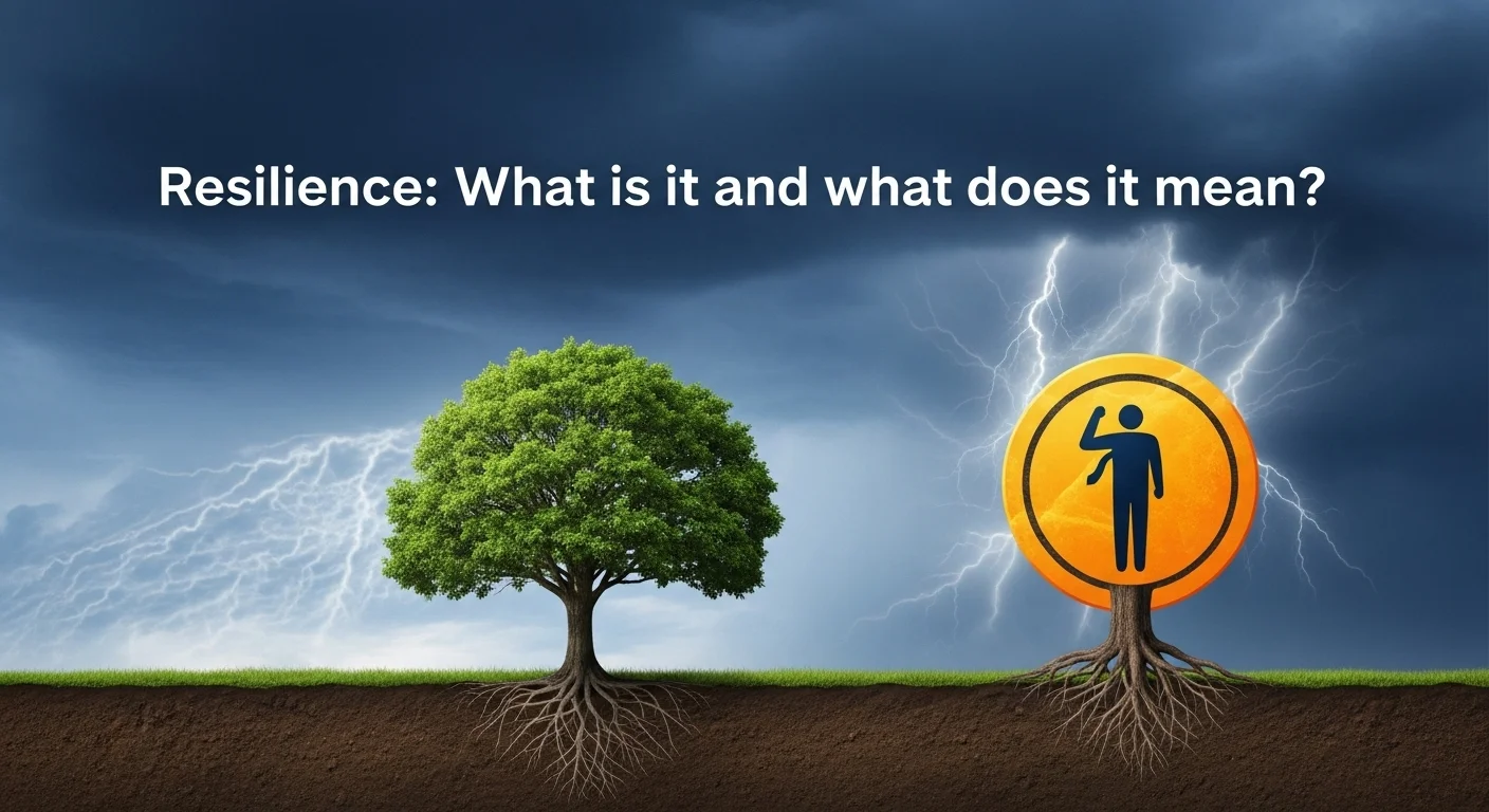 Explicación visual de qué significa y qué quiere decir Resiliencia
