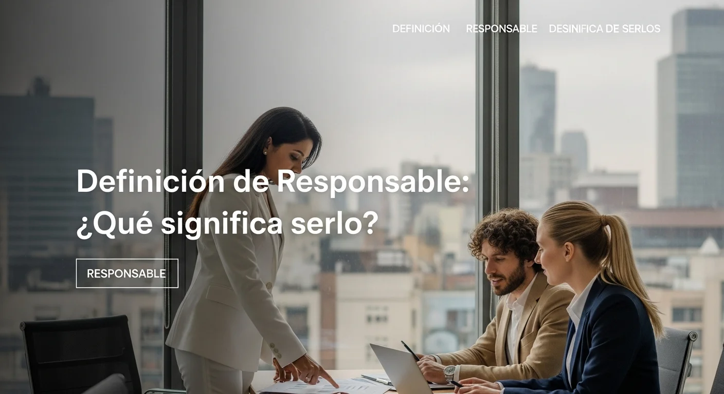 Imagen que muestra la definición y significado de Responsable