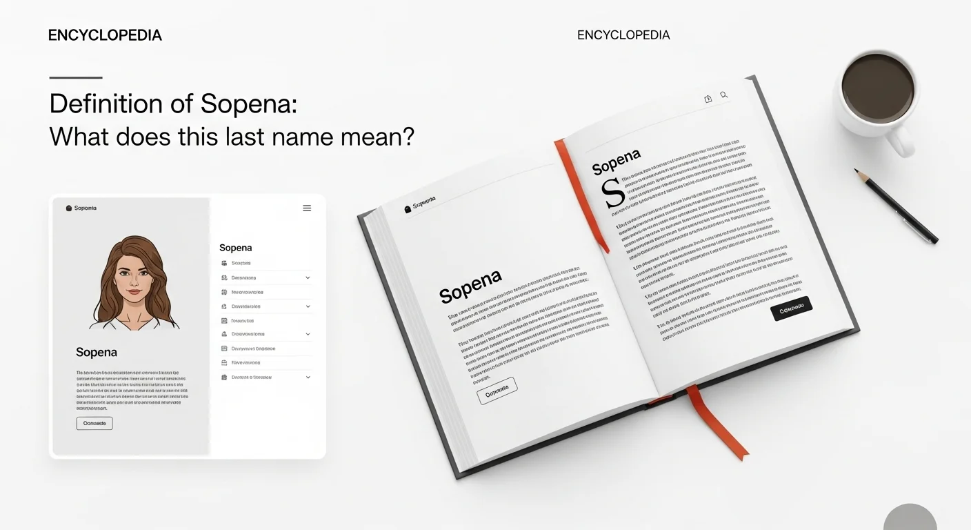 Explicación visual de qué significa Sopena, mostrando una enciclopedia abierta.