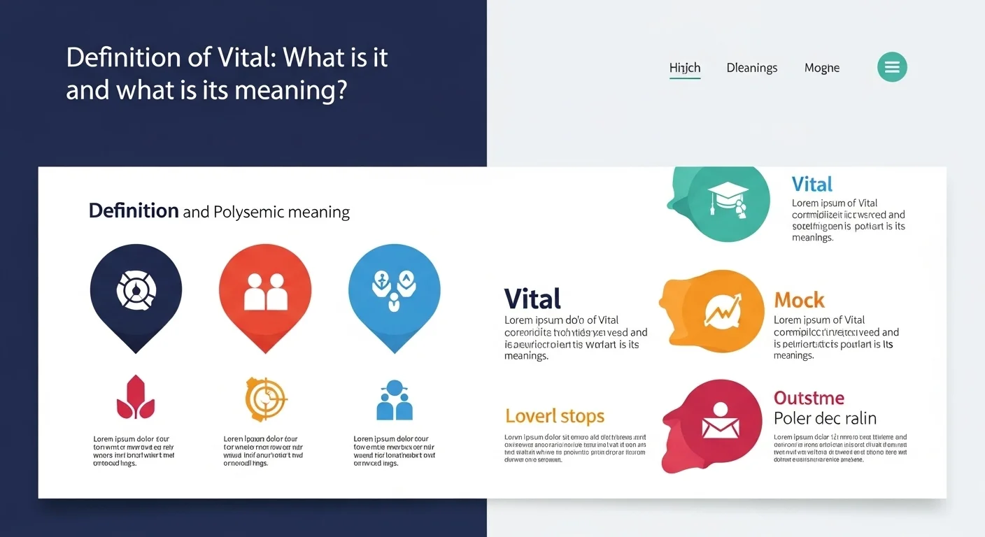 Infografía que muestra la definición y el significado polisémico de la palabra Vital.