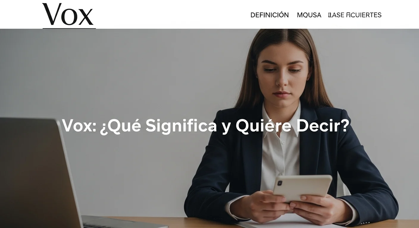 Imagen que muestra la definición y significado de Vox