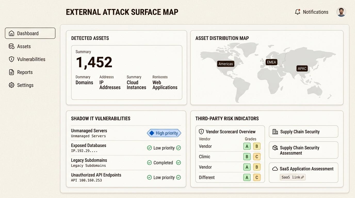 Attack Surface Management provides real-time visibility into your internetfacing digital footprint. cyber resilience