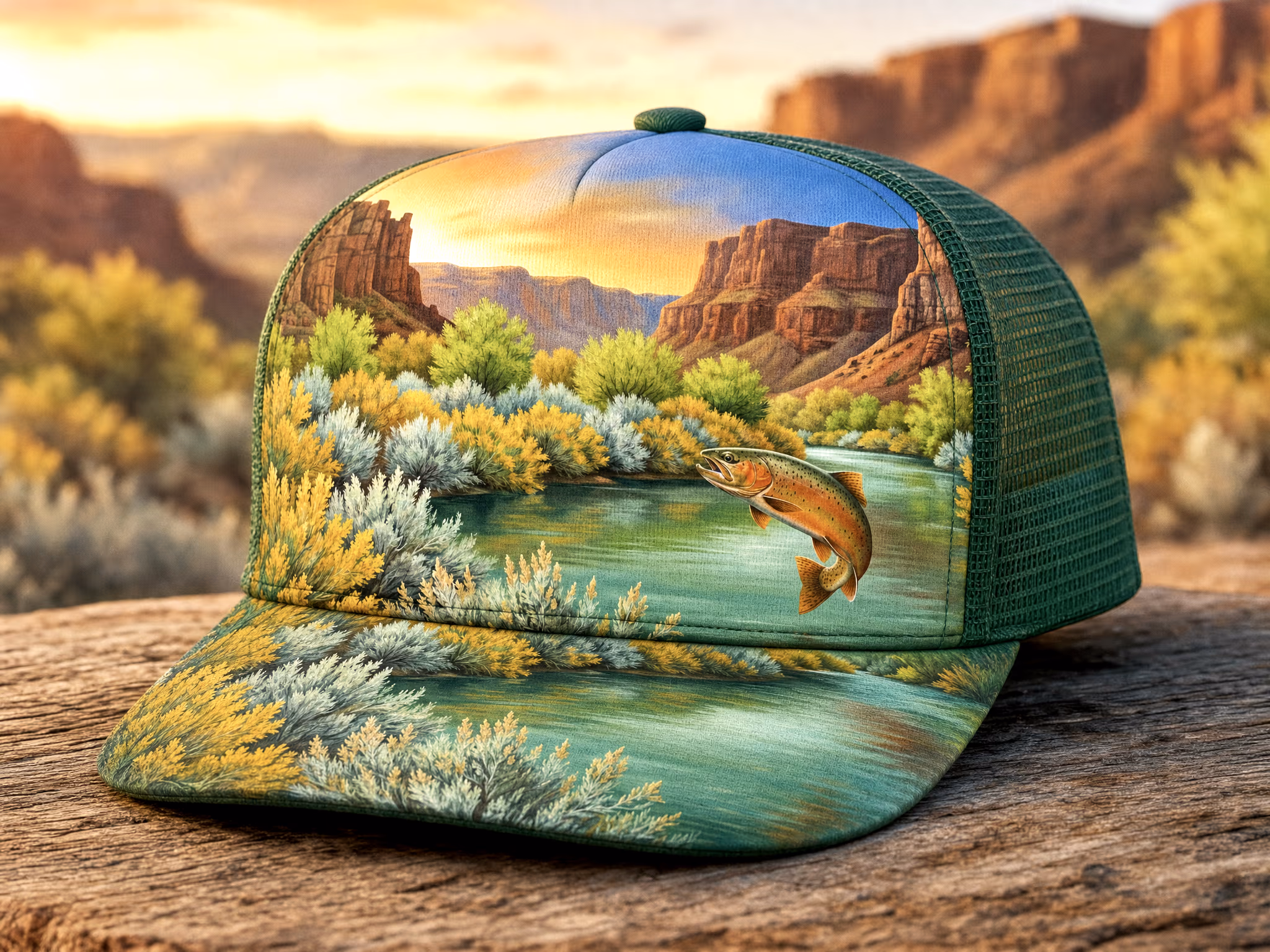 Canyon River Trout — a trucker hat by Dekasso