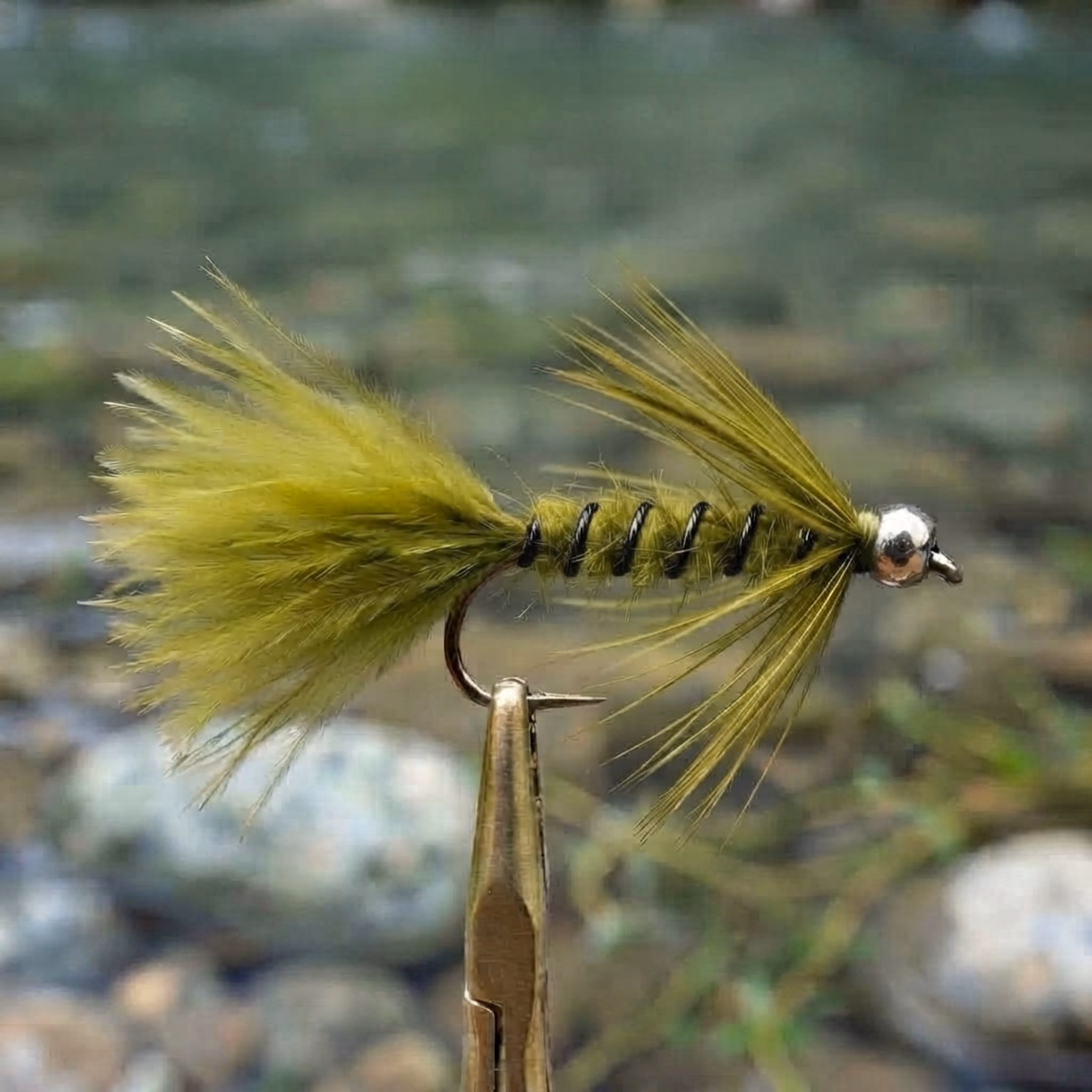 Olive Beadhead Soft Hackle Bugger — a fly pattern by Dekasso