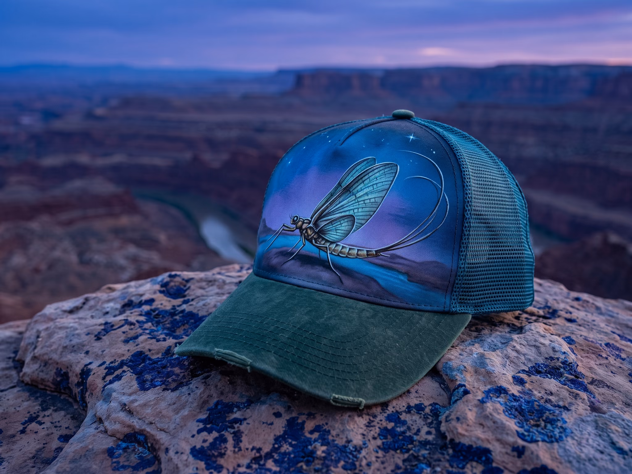 Twilight Mayfly — a trucker hat by Dekasso