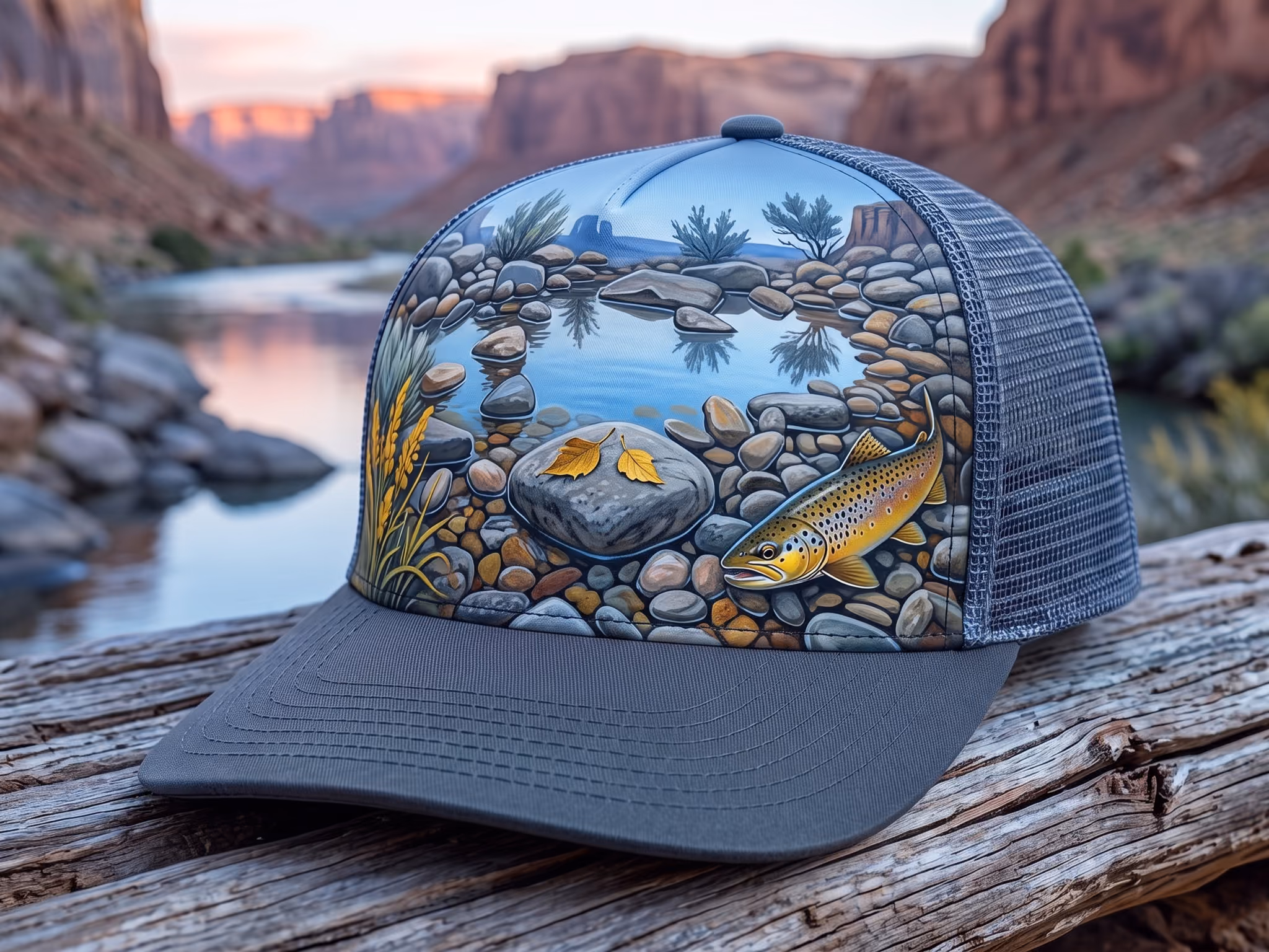 Canyon Pool Trout — a trucker hat by Dekasso
