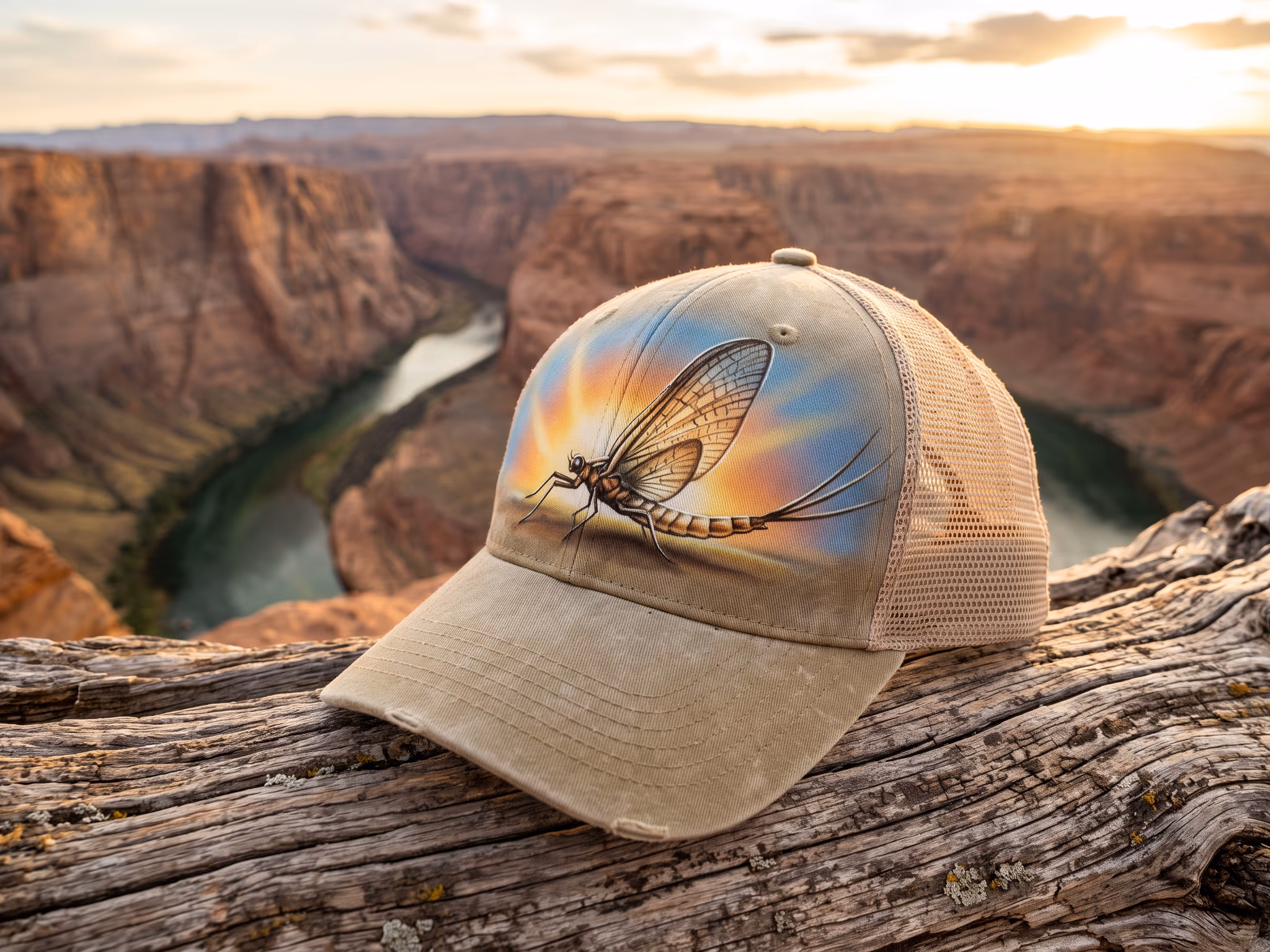 Radiant Mayfly — a trucker hat by Dekasso