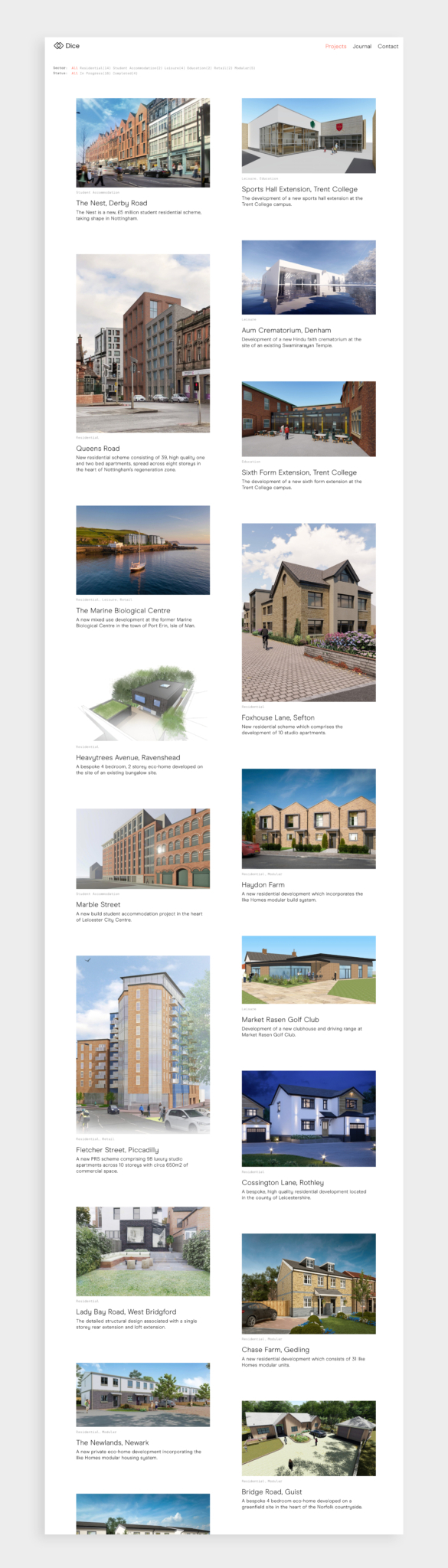 POST Dice Website 10 Projects Long