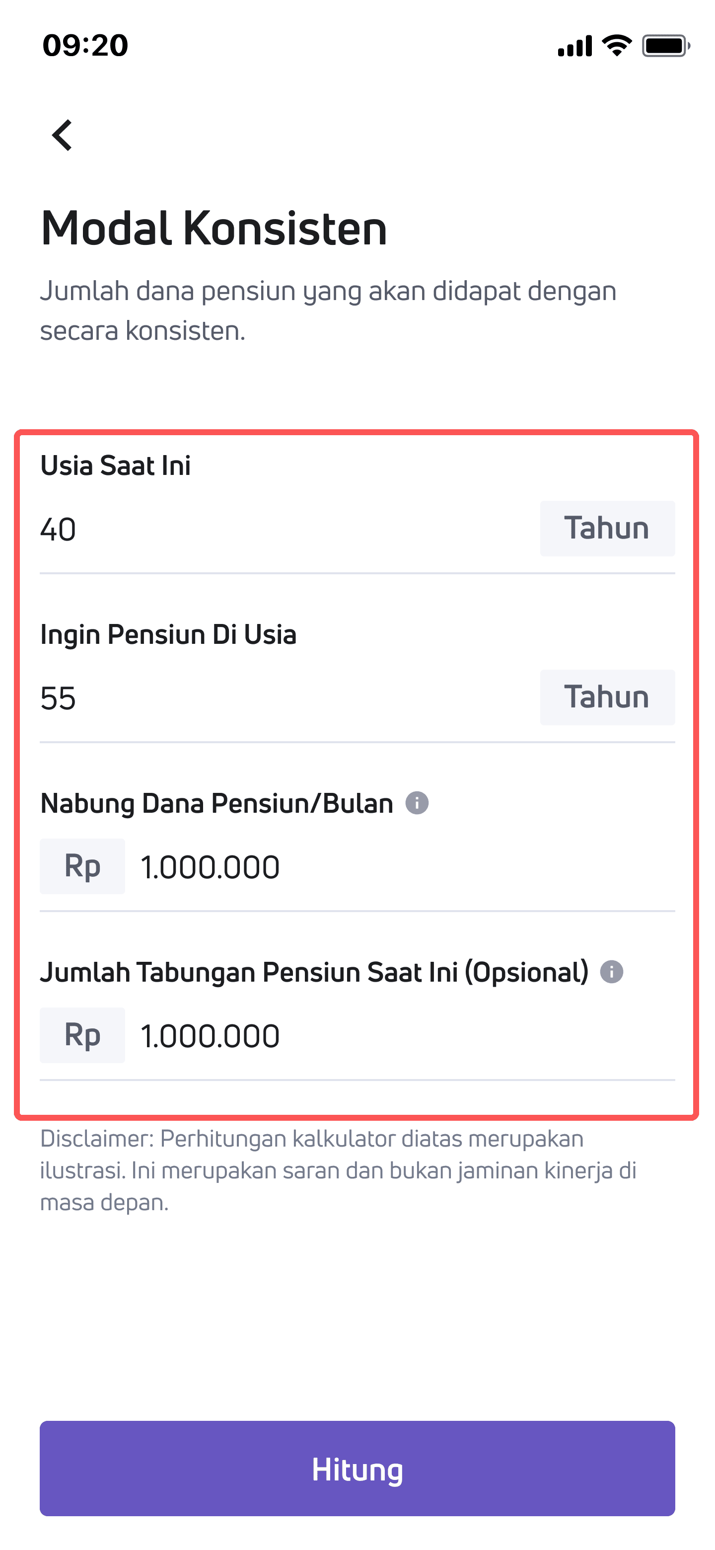 Input Data Modal Konsisten