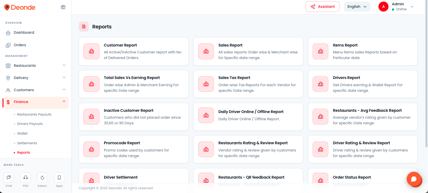 How to read and export financial reports | Deonde Help Center