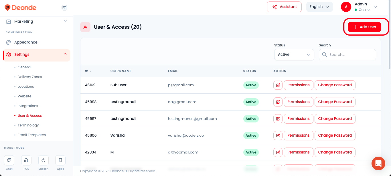 How to add team members and manage user roles | Deonde Help Center