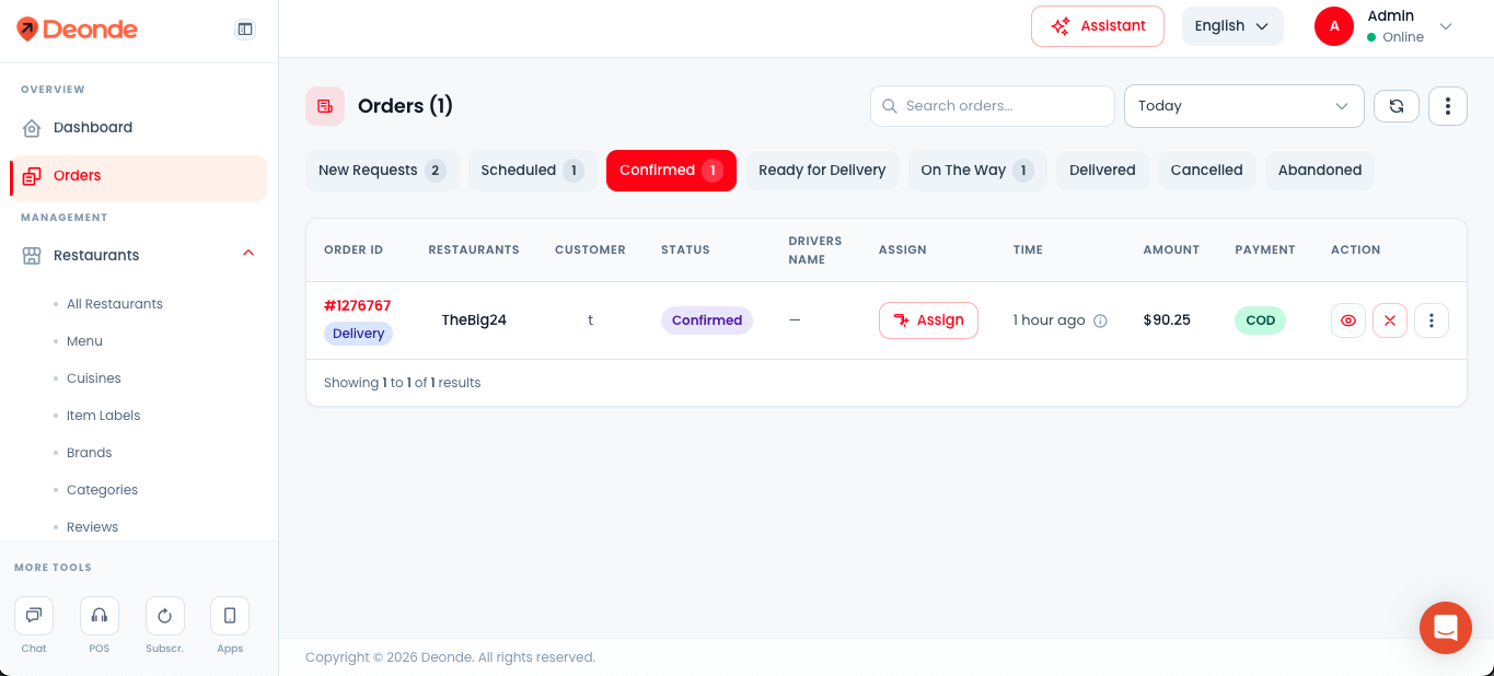 How to manually assign an order to a driver | Deonde Help Center