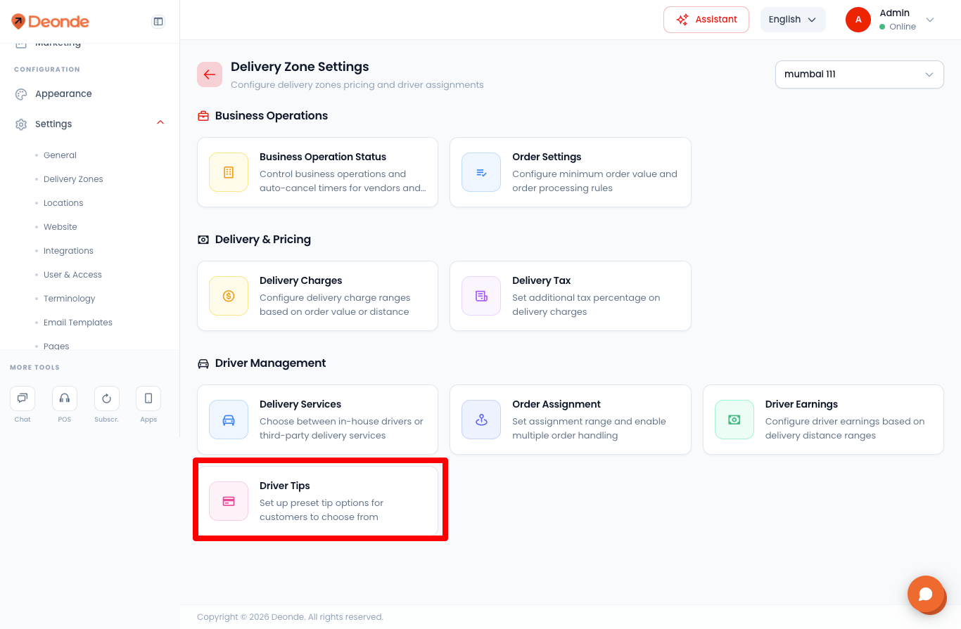 How to Activate and Configure Driver Tips | Deonde Help Center