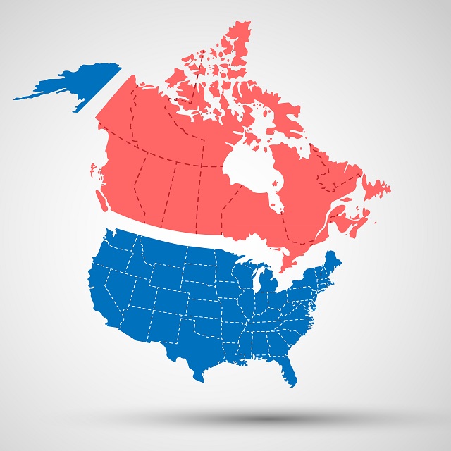 アメリカ・カナダ地図