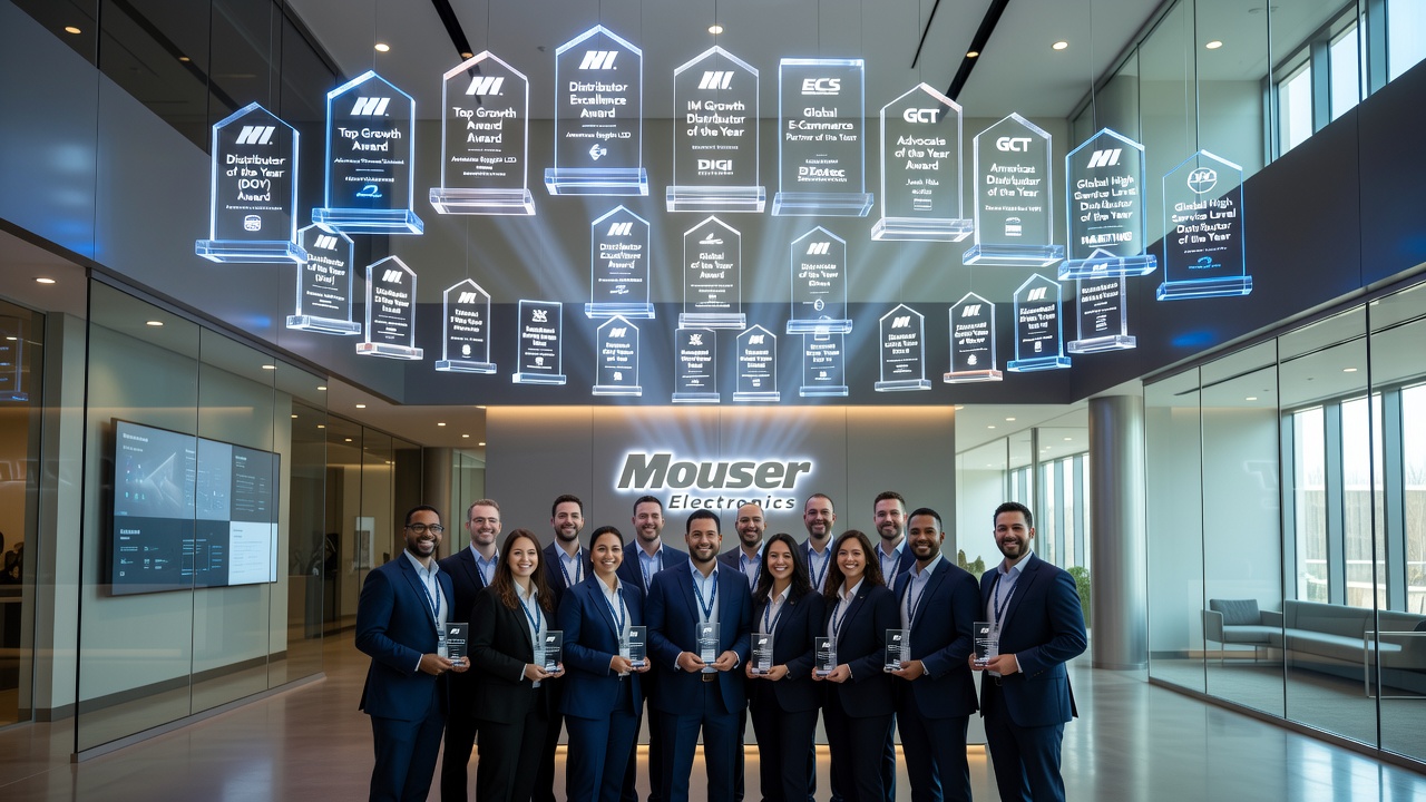 Mouser Electronics Honored with Over 25 Distribution Awards from Manufacturing Partners
