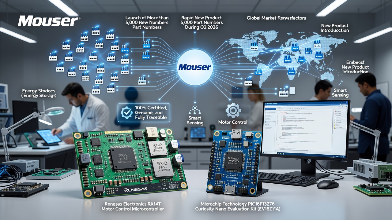 Mouser Electronics Adds Over 5,000 New Parts in Second Quarter of 2026